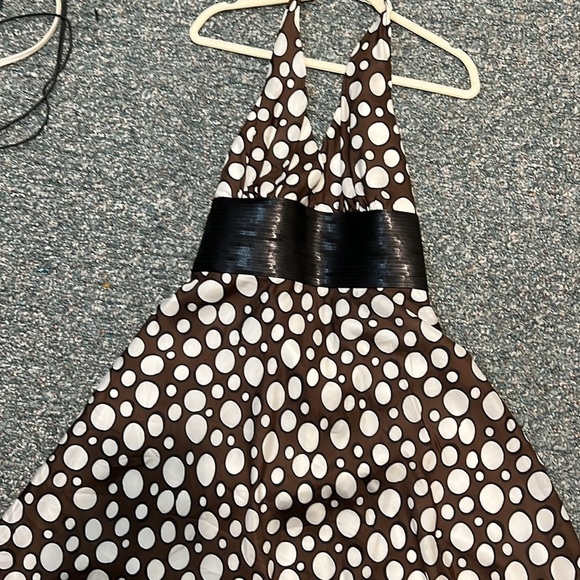 Carmen Marc Valvo Silk Halter Dress Size 12 Polka Dot - Picture 7 of 12